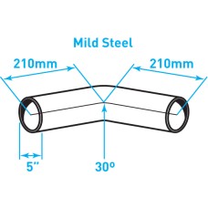 Exhaust Elbow 30º Bend, Mild Steel - 5"